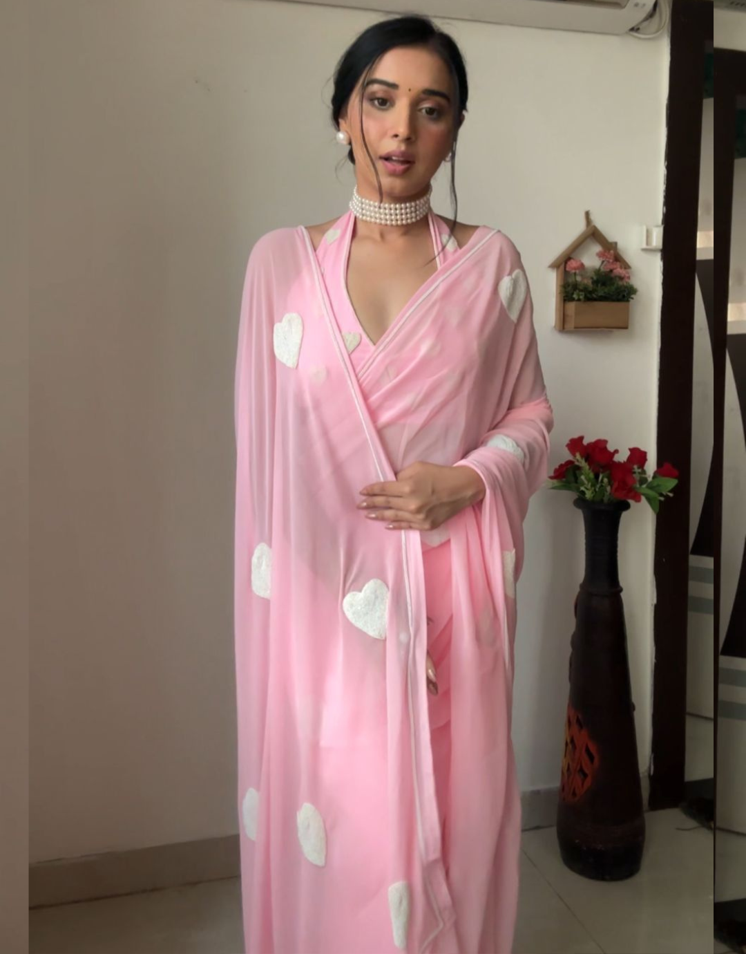 Geeta Baby Pink Ready To Wear Saree