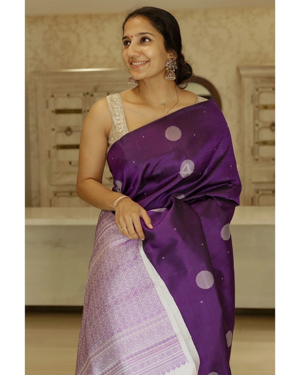 Beena Purple Soft Silk Saree