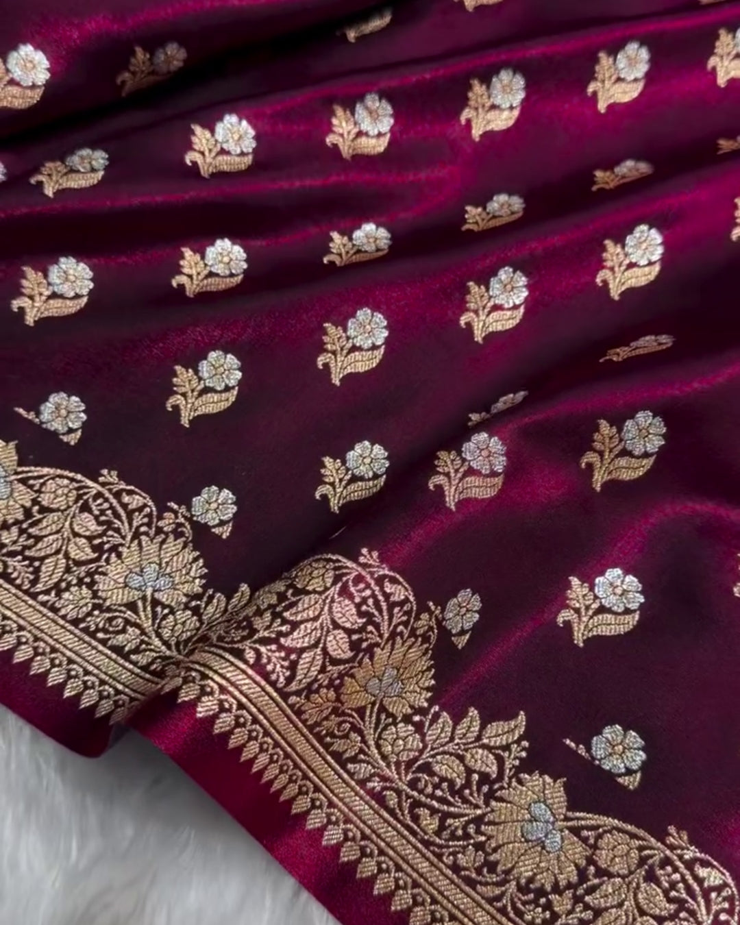 Diya - Royal Wine Banarasi Silk Woven Saree