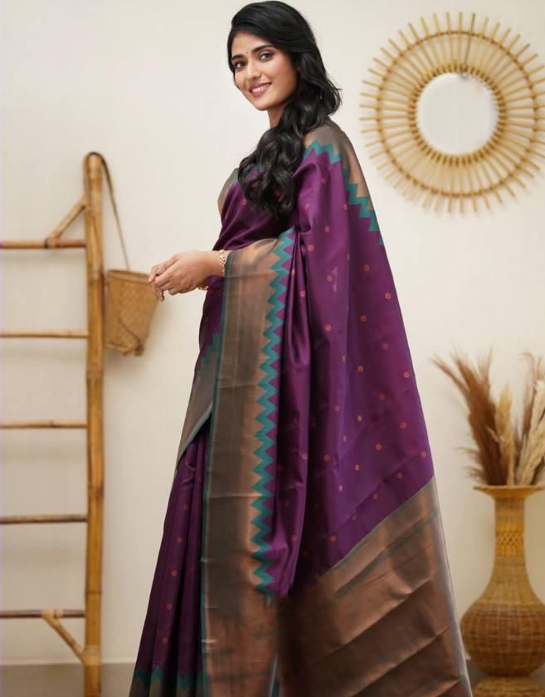 Ishika Purple Kanchipuram Saree