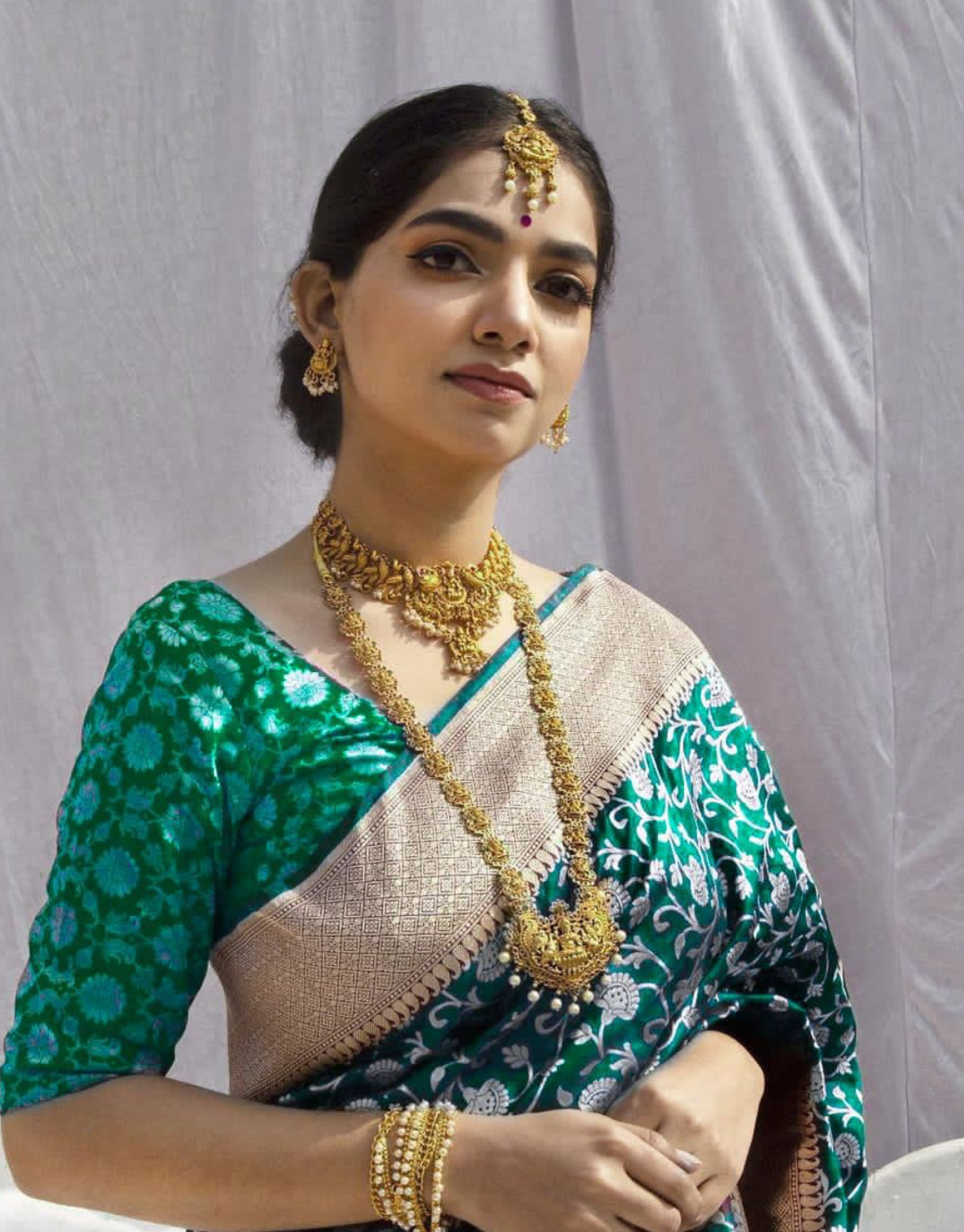 Shilpa Rama Green Kanchipuram Saree