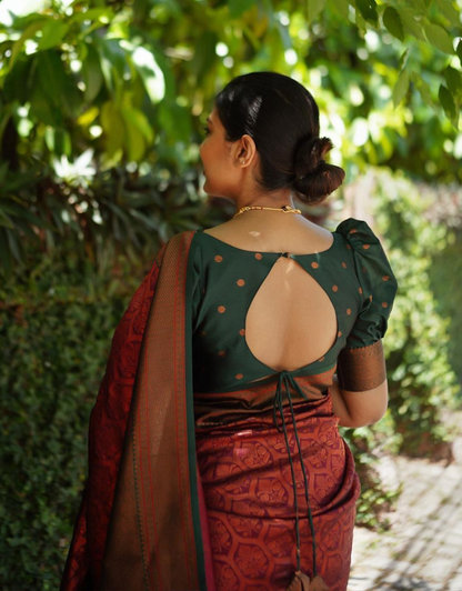 Zarika Maroon Banarasi Silk Saree