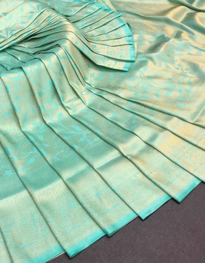 Liza Blue Lagoon Kanchipuram Saree