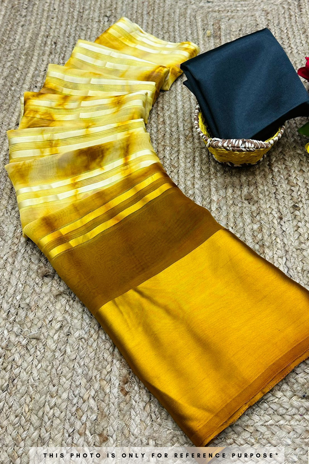 Digisha Yellow Georgette Silk Saree