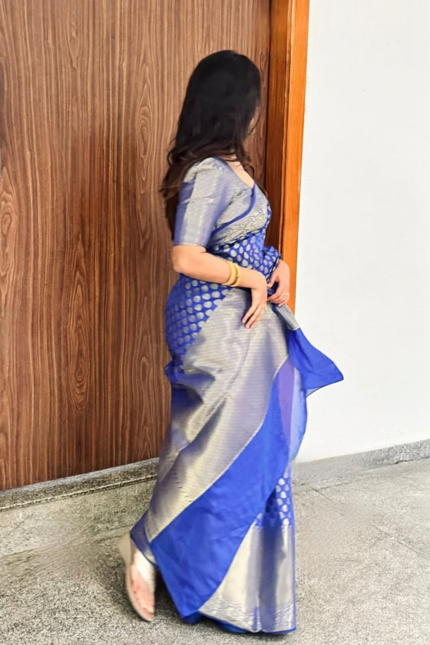 Ethereal Indigo - Banarasi Silk Saree