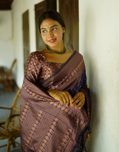 Neela NavyBlue Soft Silk Saree