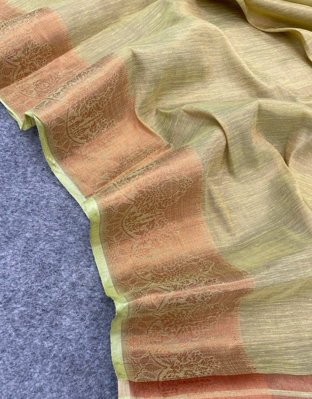 Anjali Pista Linen Silk Saree