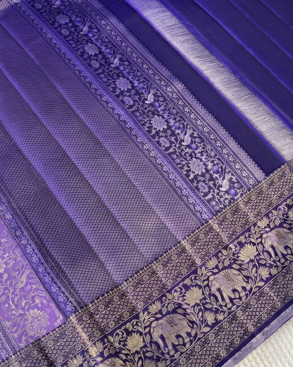 Ciana - Lavender Purple Banarasi Silk Saree