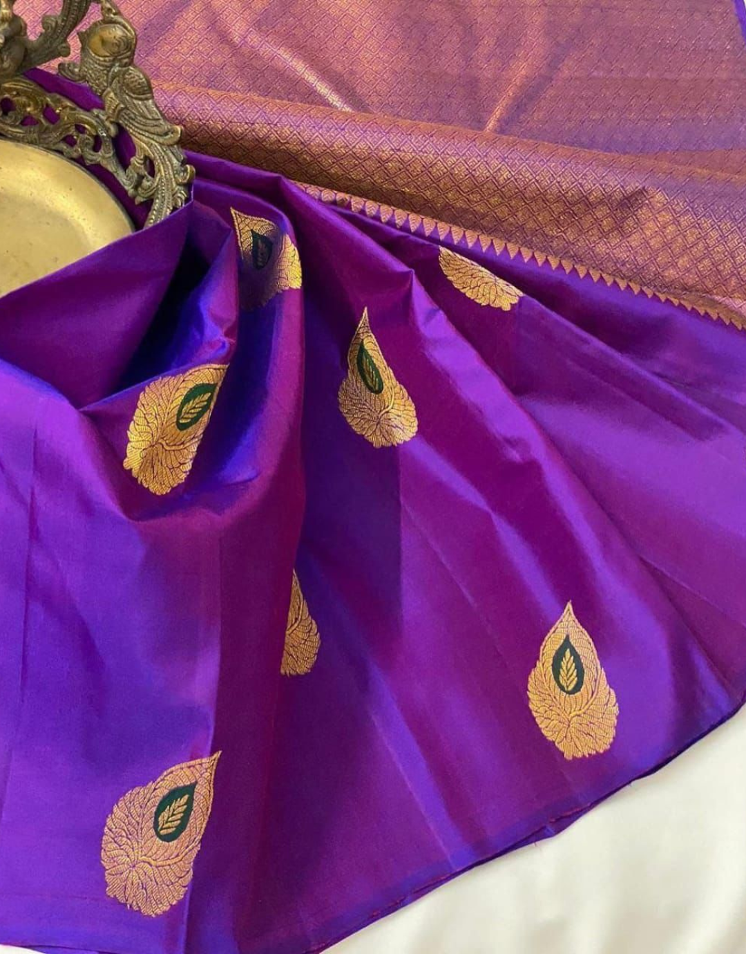 Malati Purple Lichi Silk Saree