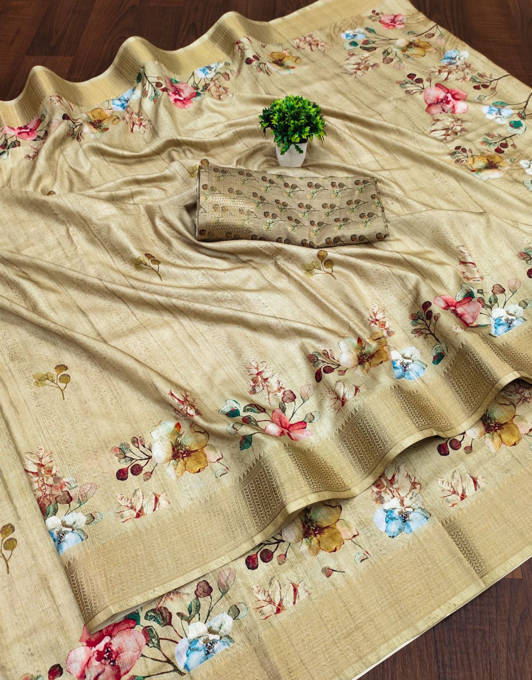 Misty Desert Sand Soft Silk Saree