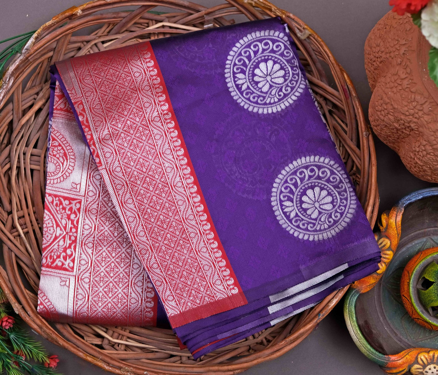 Veera Purple Soft Silk Saree