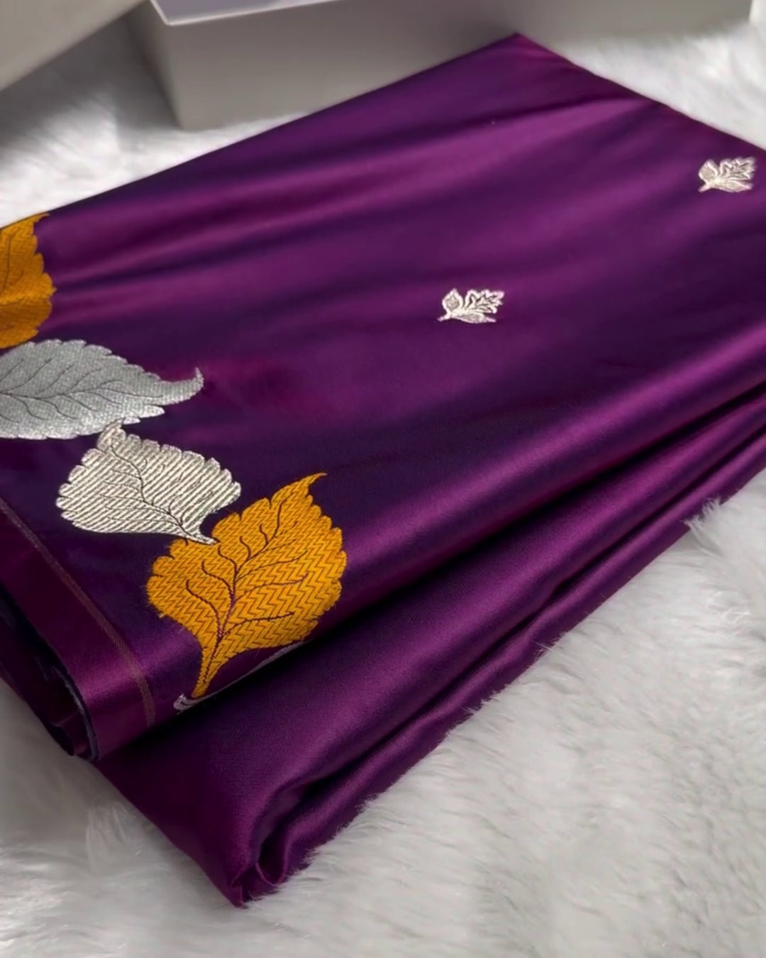 Samira - Rich Purple Satin Finish Soft Silk Saree