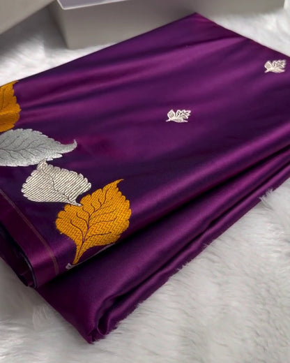Samira - Rich Purple Satin Finish Soft Silk Saree