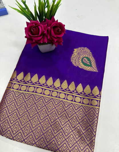 Malati Purple Lichi Silk Saree