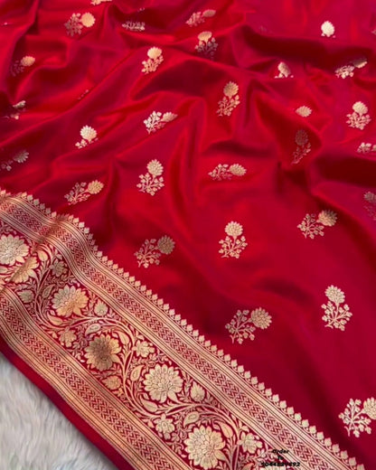 Puja - Majestic Red Banarasi Silk Saree