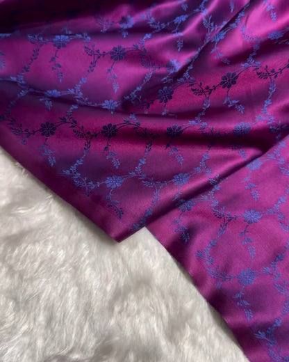Samira - Rich Purple Satin Finish Soft Silk Saree