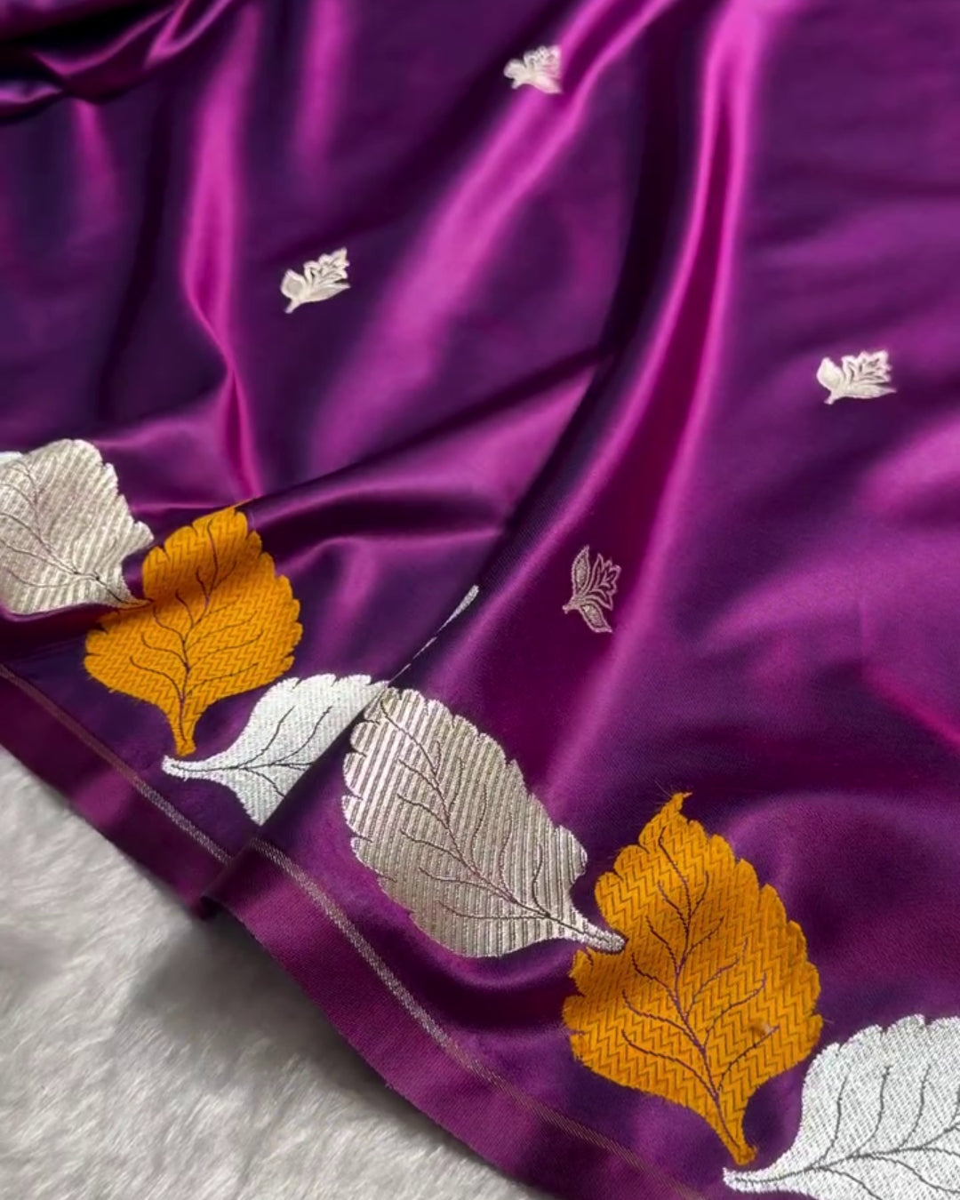Samira - Rich Purple Satin Finish Soft Silk Saree