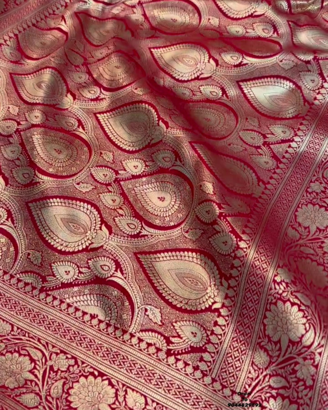 Puja - Majestic Red Banarasi Silk Saree