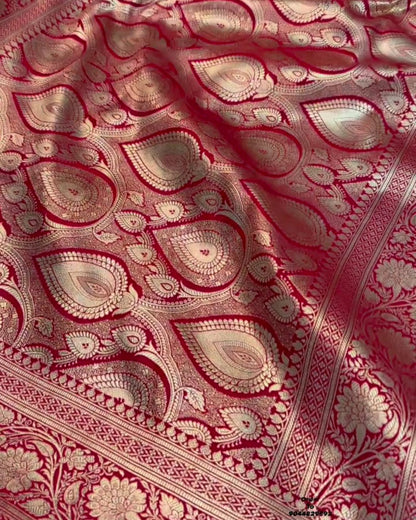 Puja - Majestic Red Banarasi Silk Saree