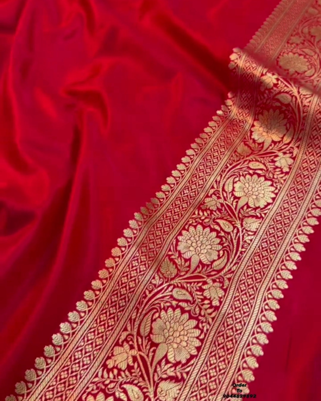 Puja - Majestic Red Banarasi Silk Saree