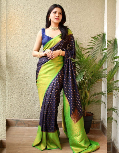 BANDINI TRADITIONAL KANCHI SOFT SILK SARI WITH ATTACHED BLOUSE