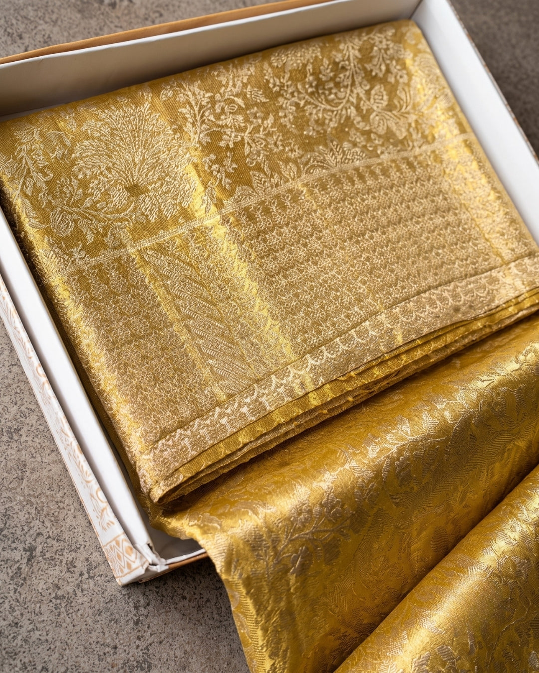 Kahank - Royal Antique Gold Heritage Woven Silk Saree