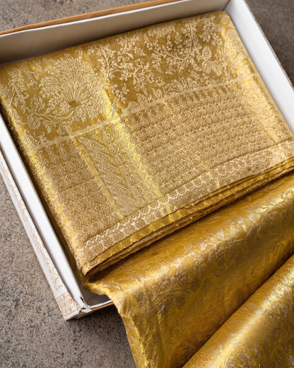 Kahank - Royal Antique Gold Heritage Woven Silk Saree