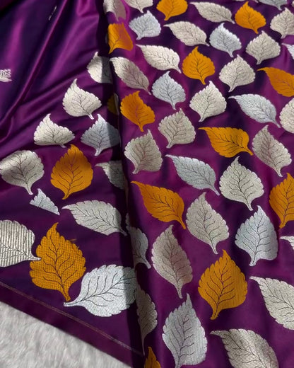 Samira - Rich Purple Satin Finish Soft Silk Saree