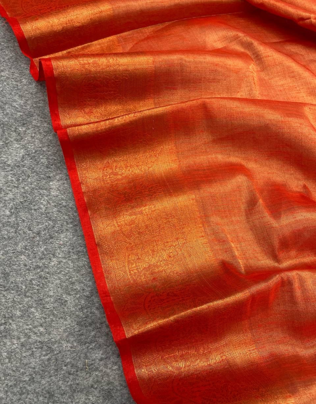 Anjali Red Linen Silk Saree