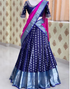 Vinita Dark Blue Kanchipuram Half Saree