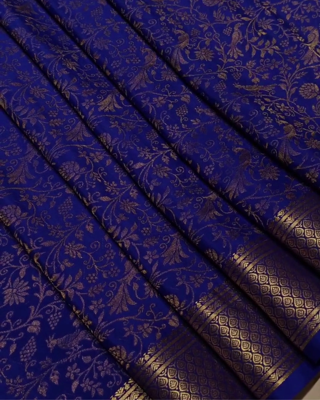 Megha - Royal Blue Banarasi Silk Blend Saree