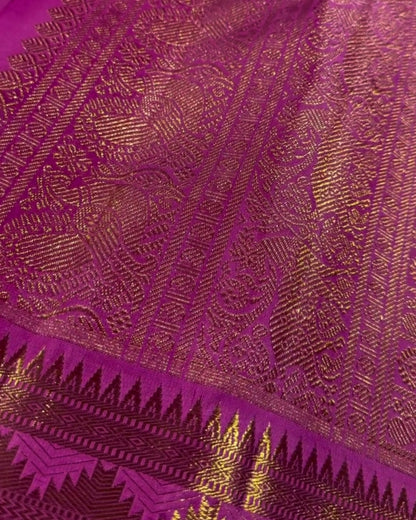 Rubi - Elegant Lotus Butta Silk Blend Saree