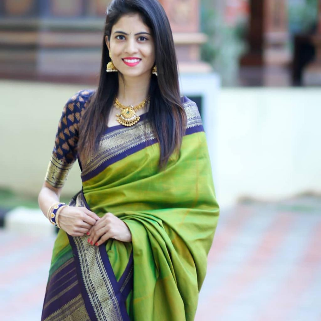 Sweta Green Kanchipuram Saree