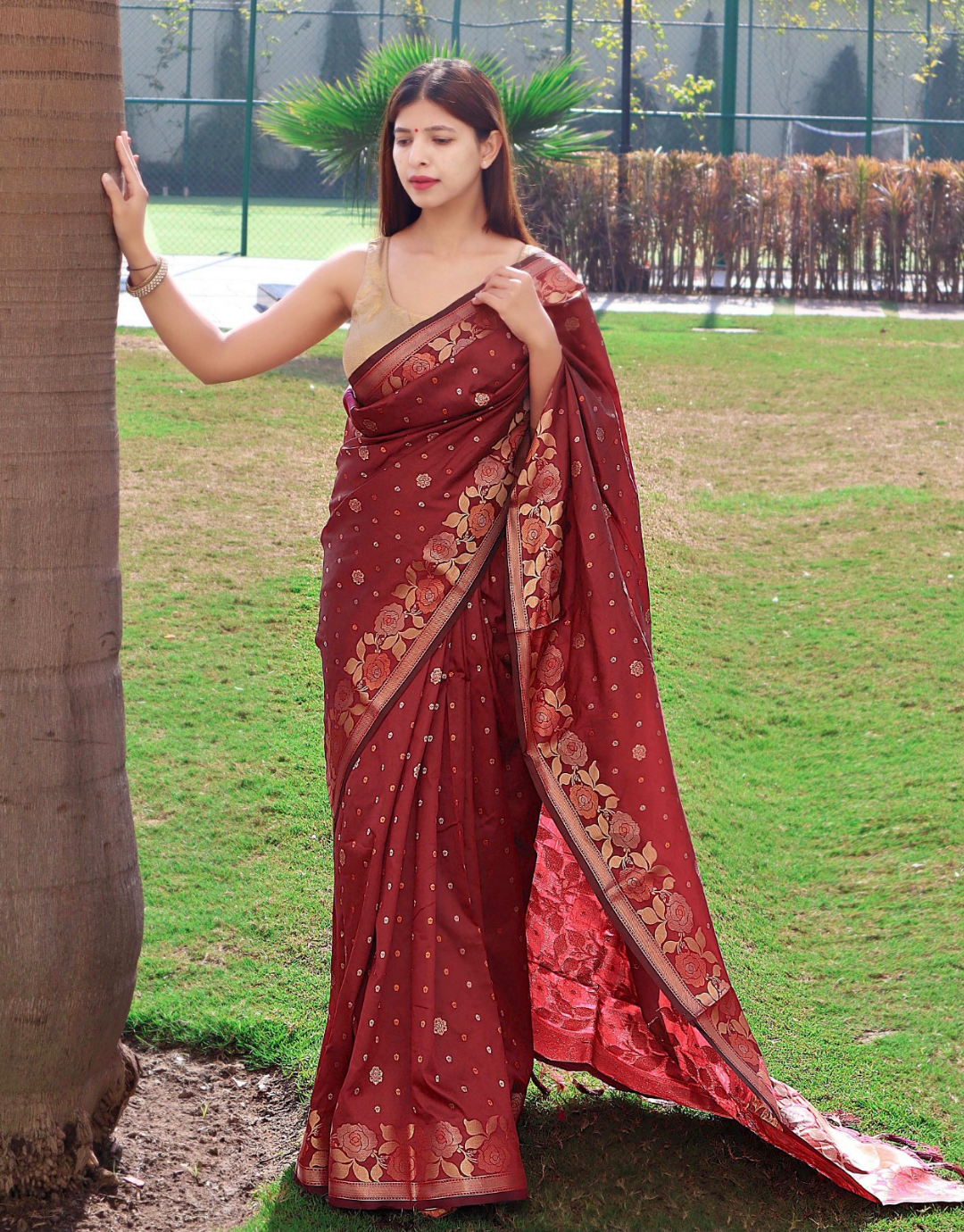 Kalpana Red Banarasi Silk Saree