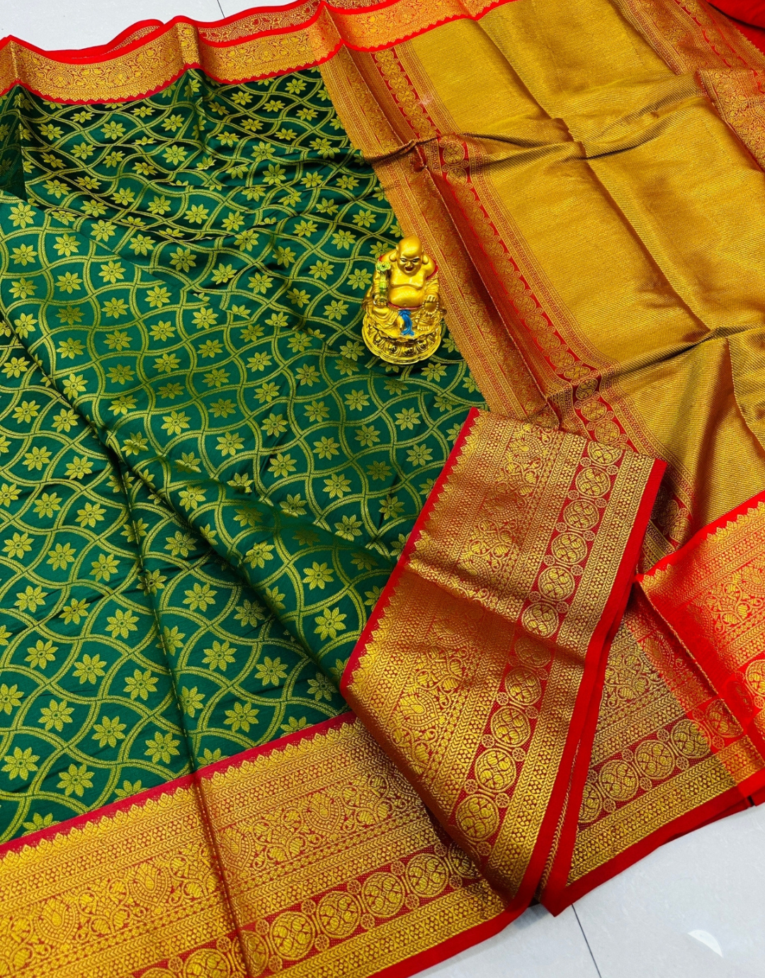 Sanjana Green Banarasi Silk Saree