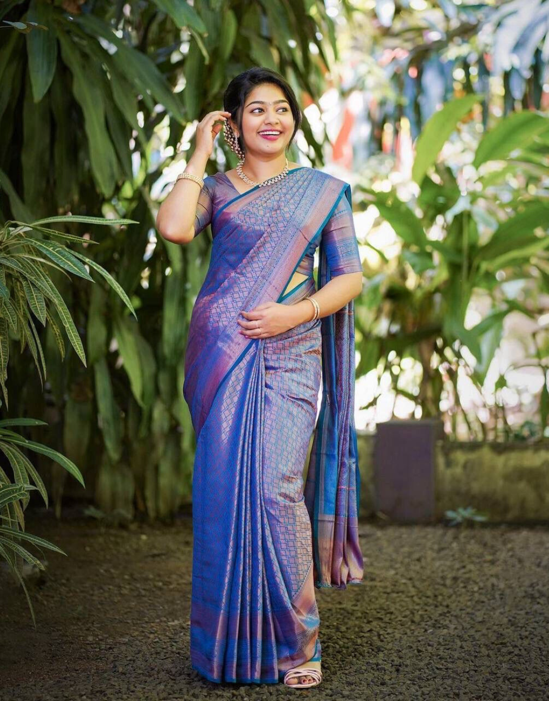 Yamini Blue Banarasi Silk Saree