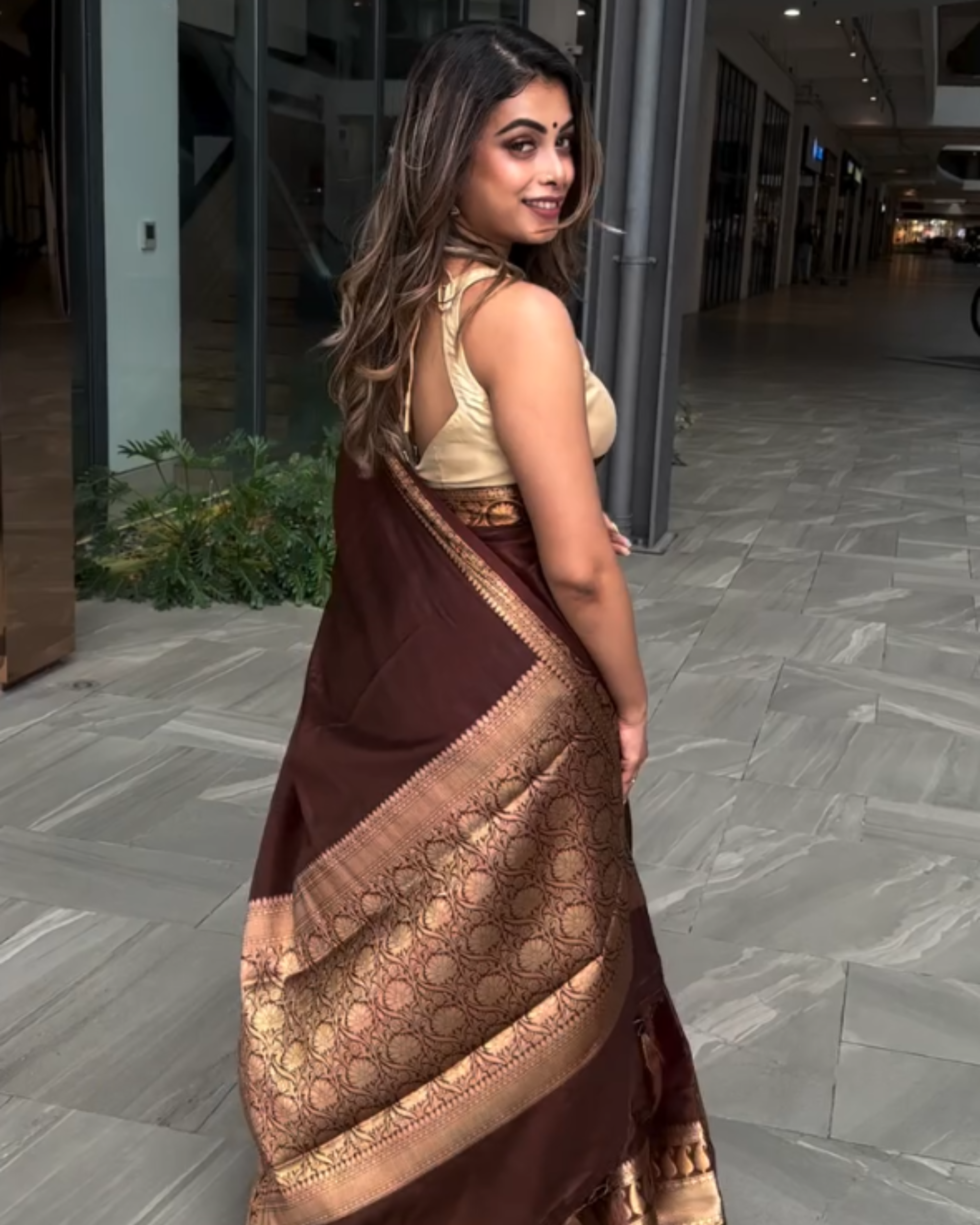 Chocolate Glow - Banarasi Silk Saree