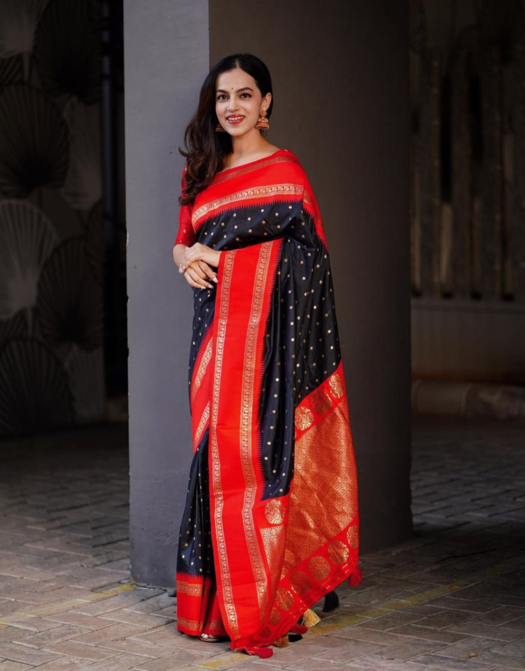 Alia Black Soft Banarasi Silk Saree