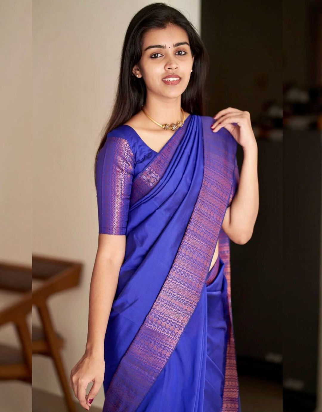 Urvisha Blue Soft Silk Saree