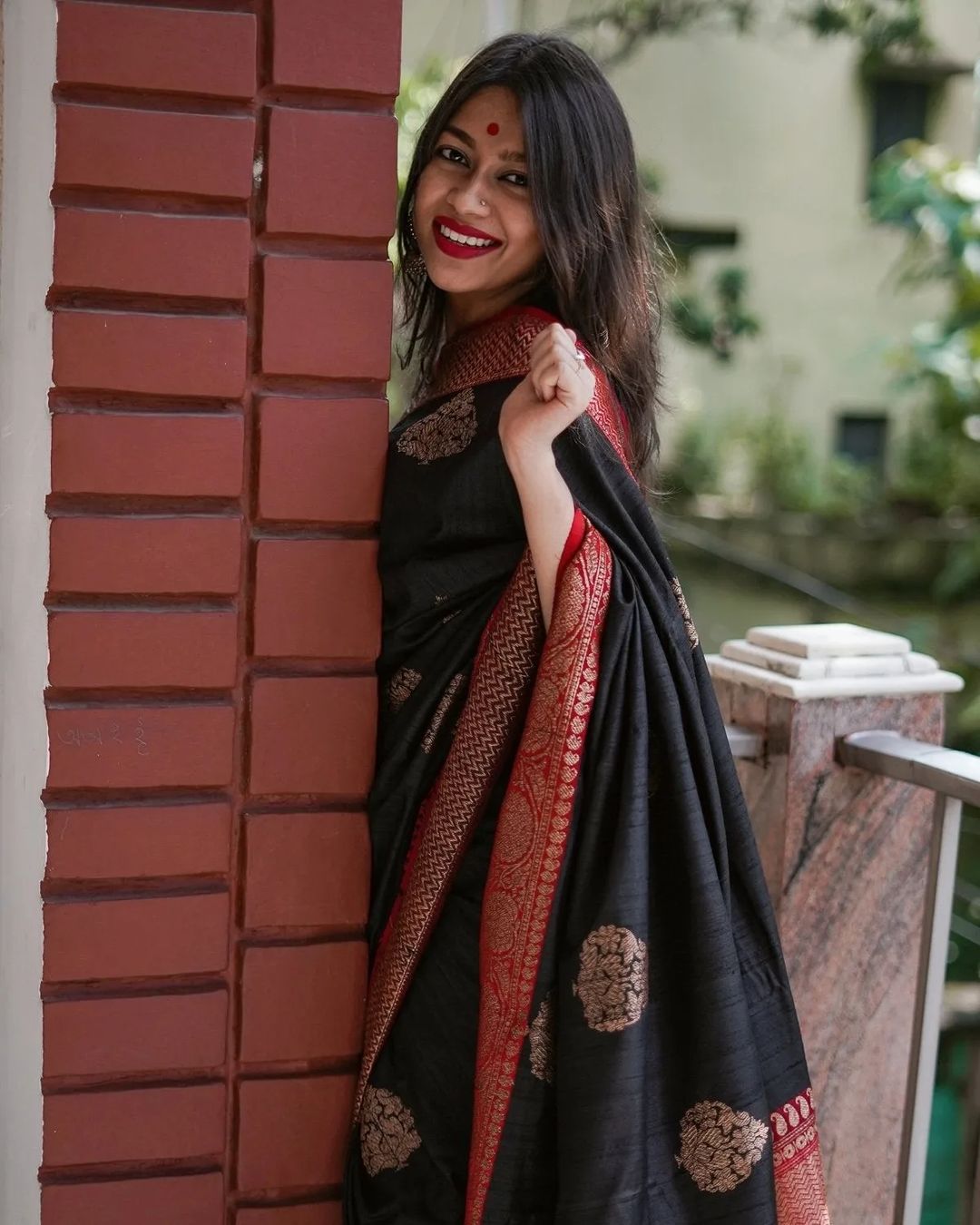 Binita Black Soft Silk Saree