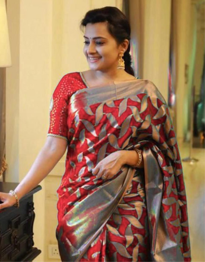 Seema Red Banarasi Saree