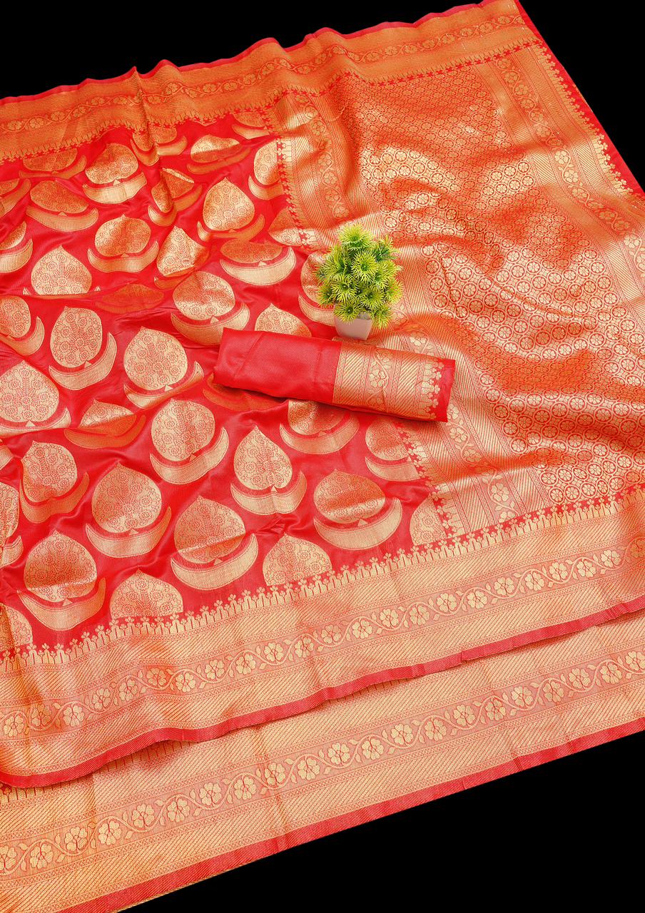 Kaya Red Banarasi Silk Saree