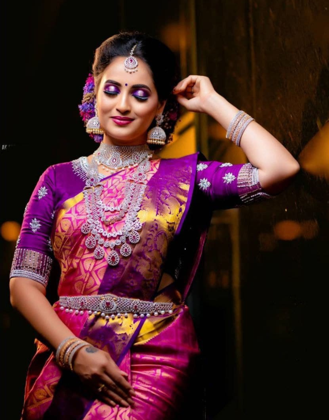 Yashika Deep Pink Kanchipuram Saree