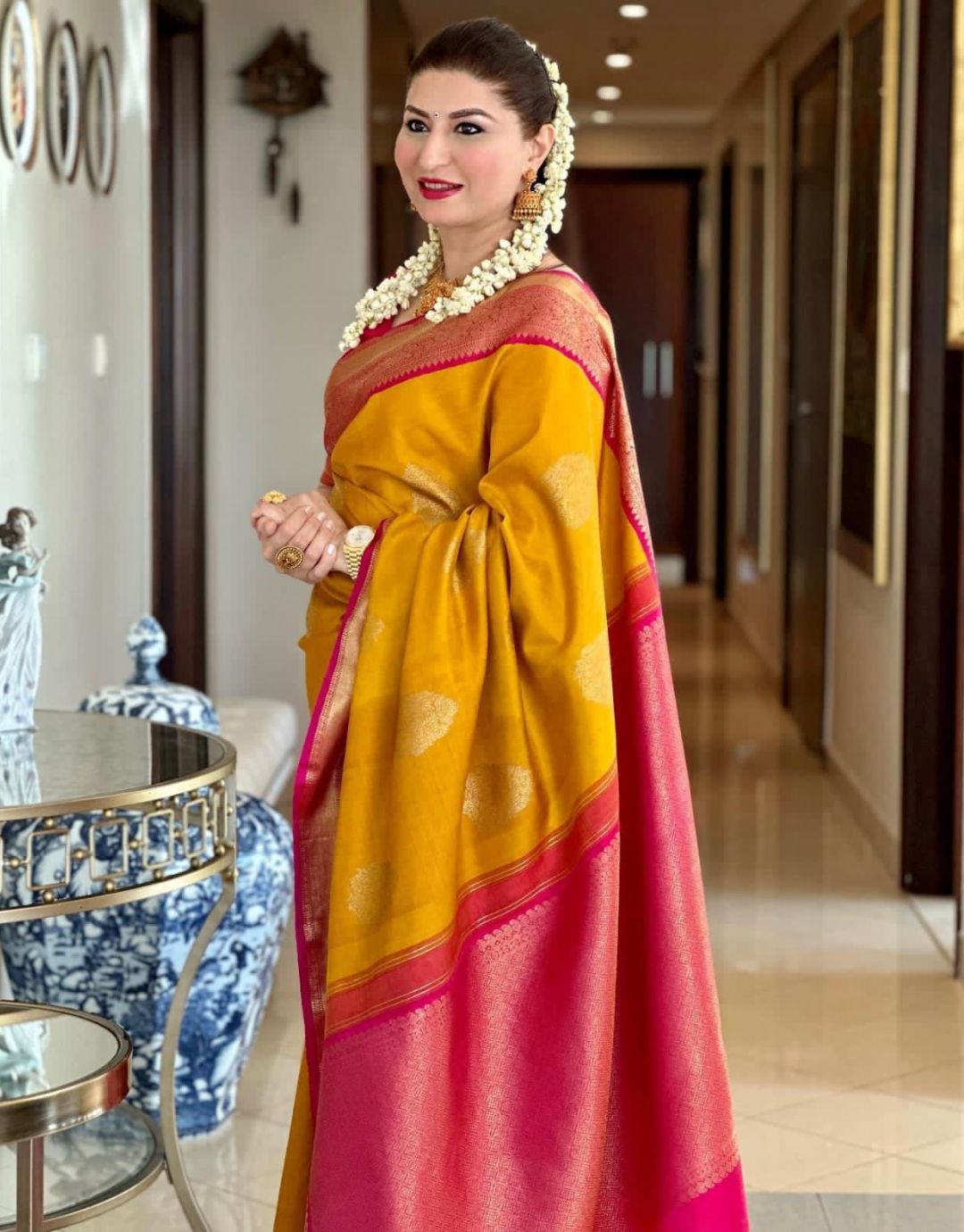 Sweta Yellow Kanchipuram Silk Saree