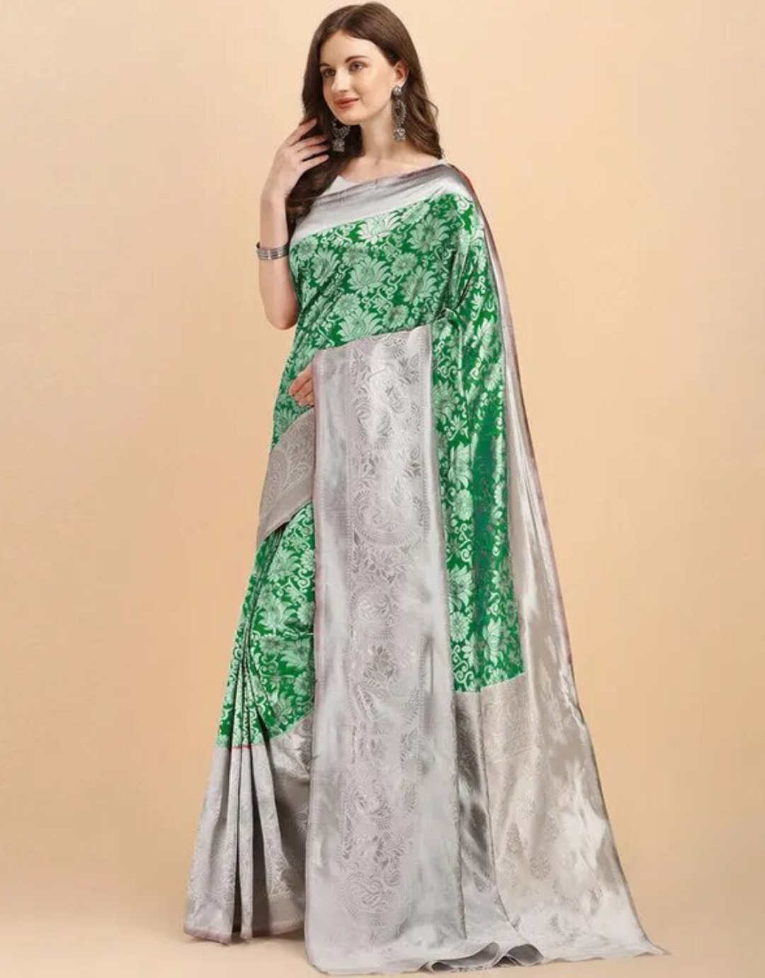 Preeta Green Kanchipuram Silk Saree