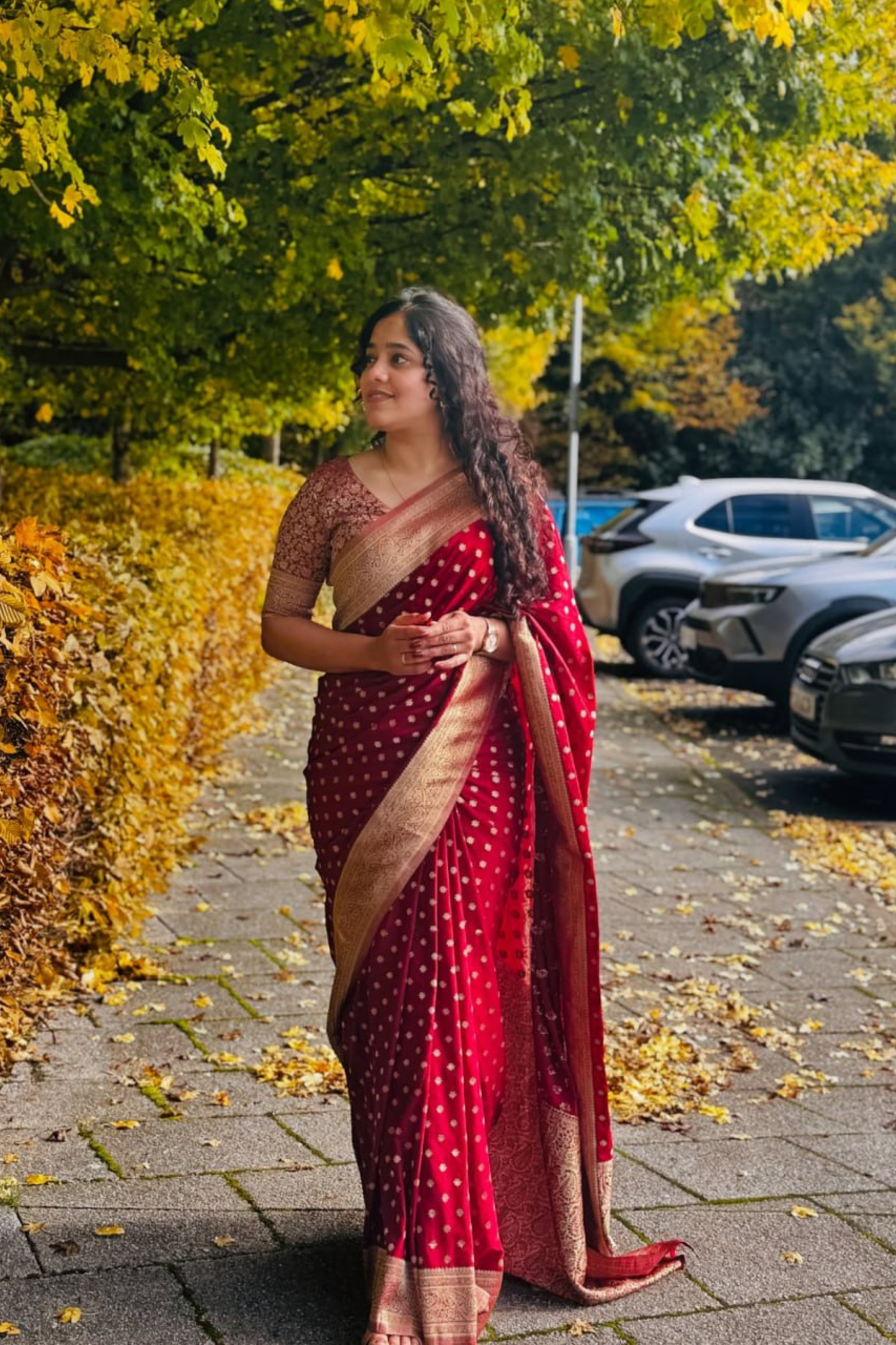 Candlelit Silk - Red Banarasi Silk Saree