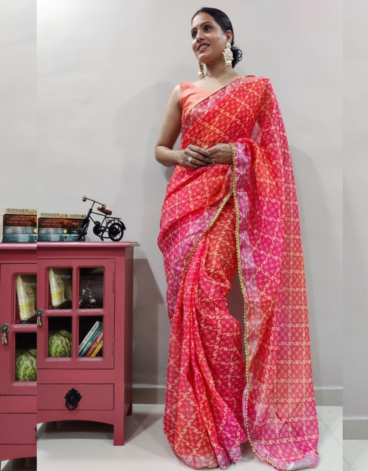 Mahi Reddish Pink Just One Minute Ready To Wear Soft Silk Saree