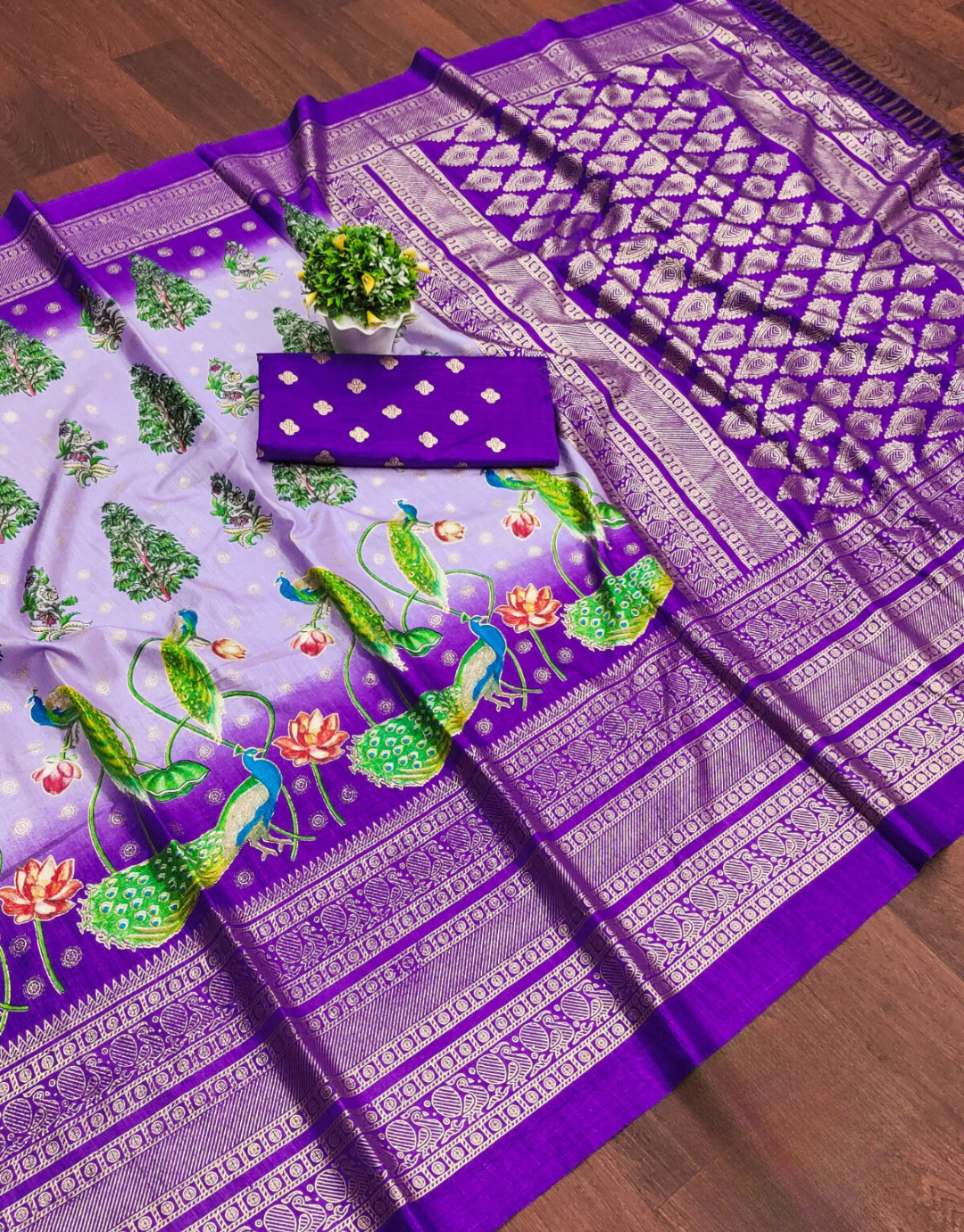 Ratan Purple Dolla Silk Saree