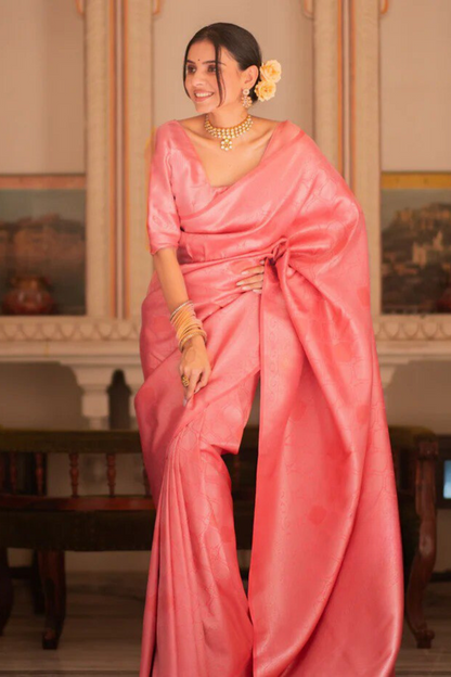 Blush Gleam - Banarasi Silk Saree