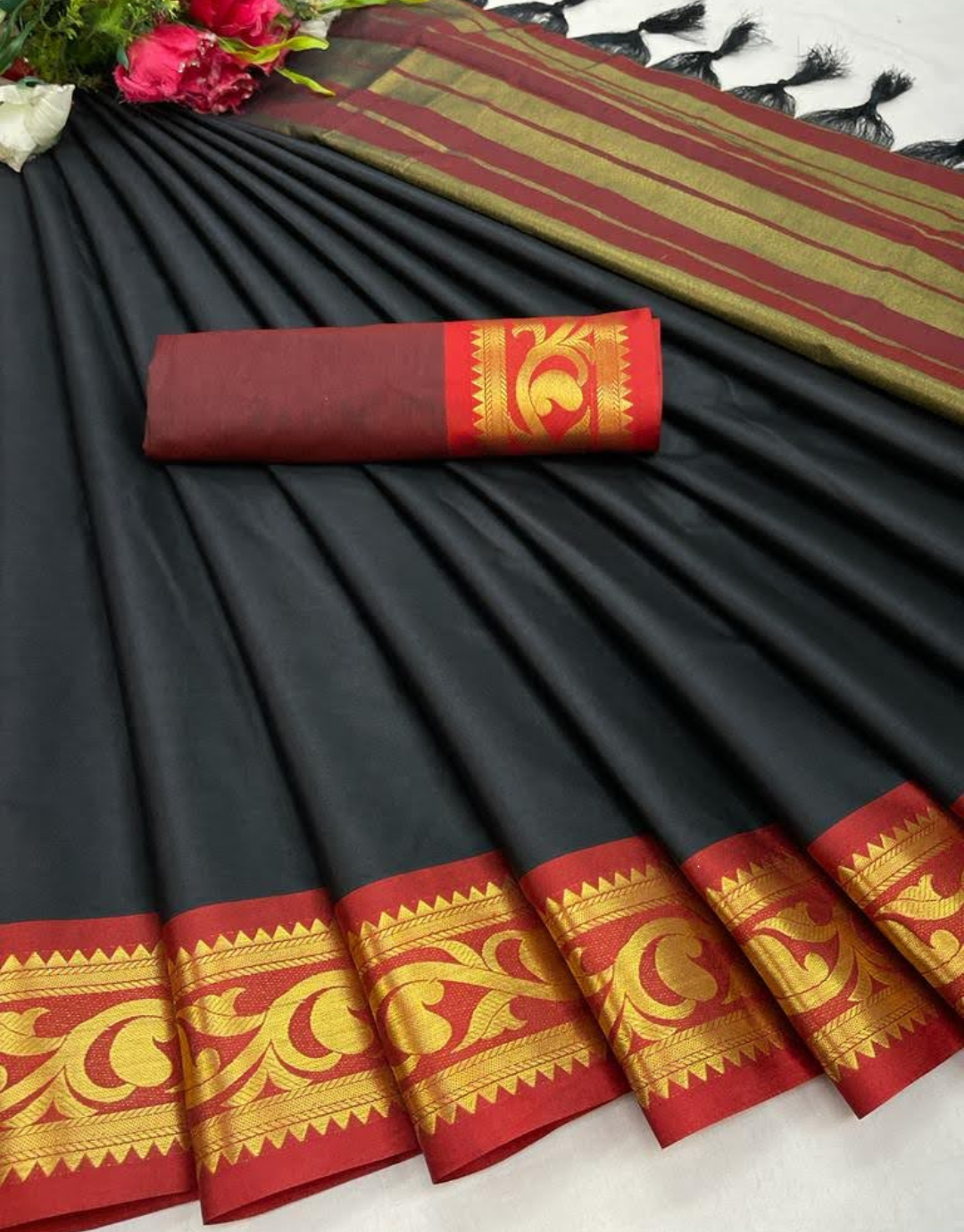 Siya Black Soft Silk Saree